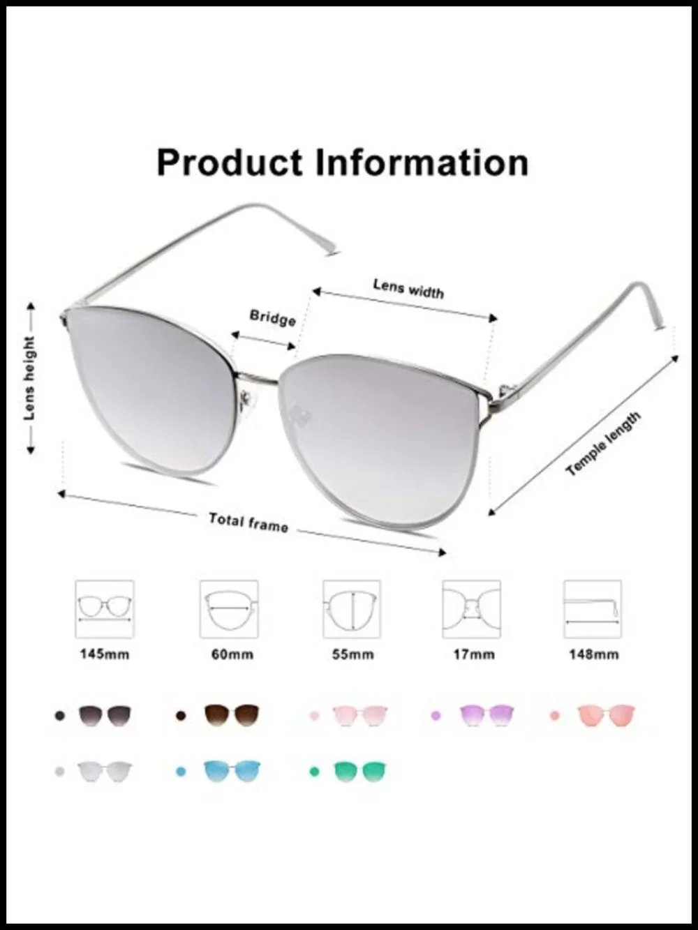 Round Metal Frame Sunglasses for Women UV400 Flash Mirror Lens